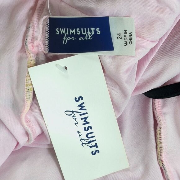 SWIMSUITS FOR ALL Women's Swimsuit Nylon Striped Multicolor Tie Closure Size 24 - Picture 7 of 11